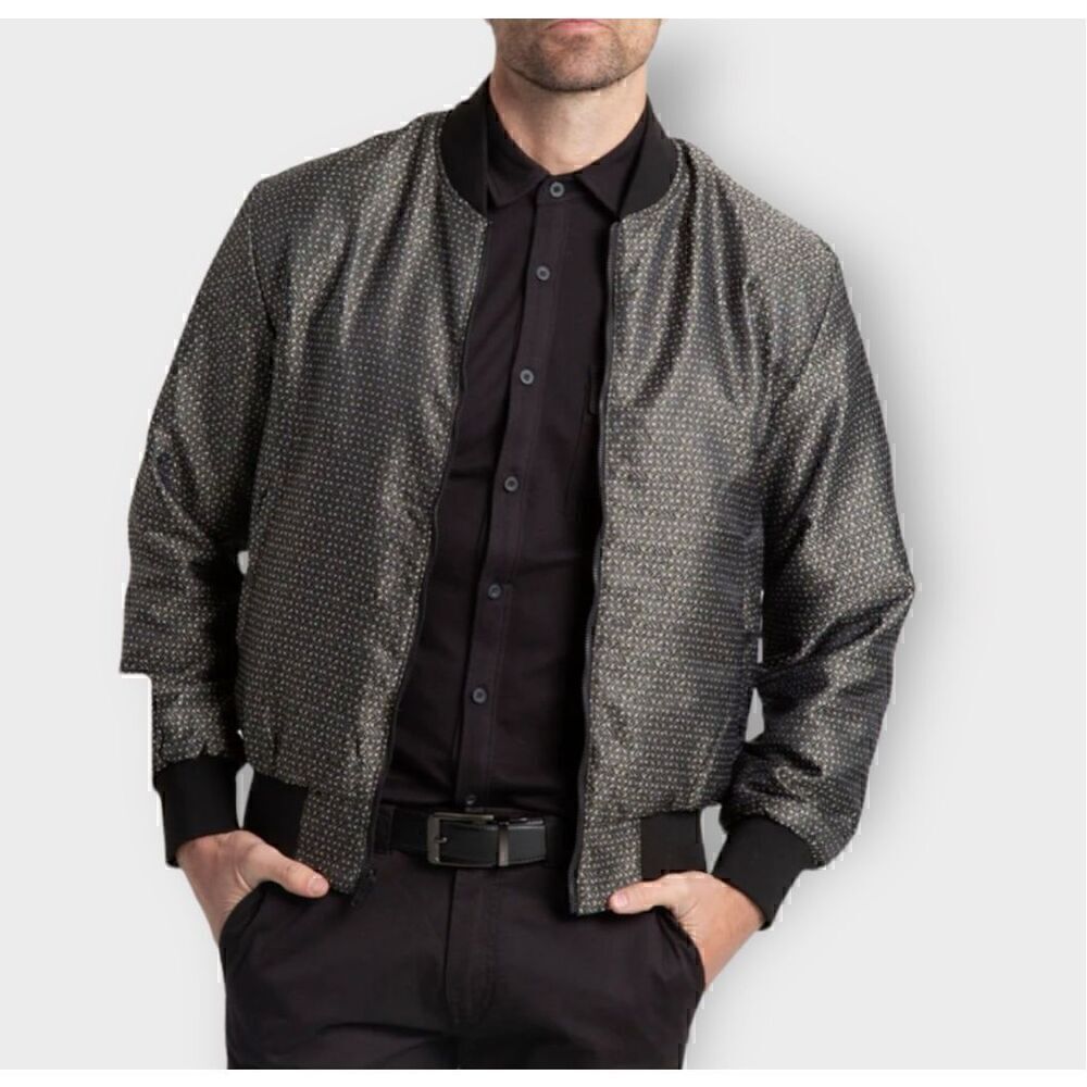 WRK Men’s Jacquard Reversible Bomber Jacket Olive Size Small